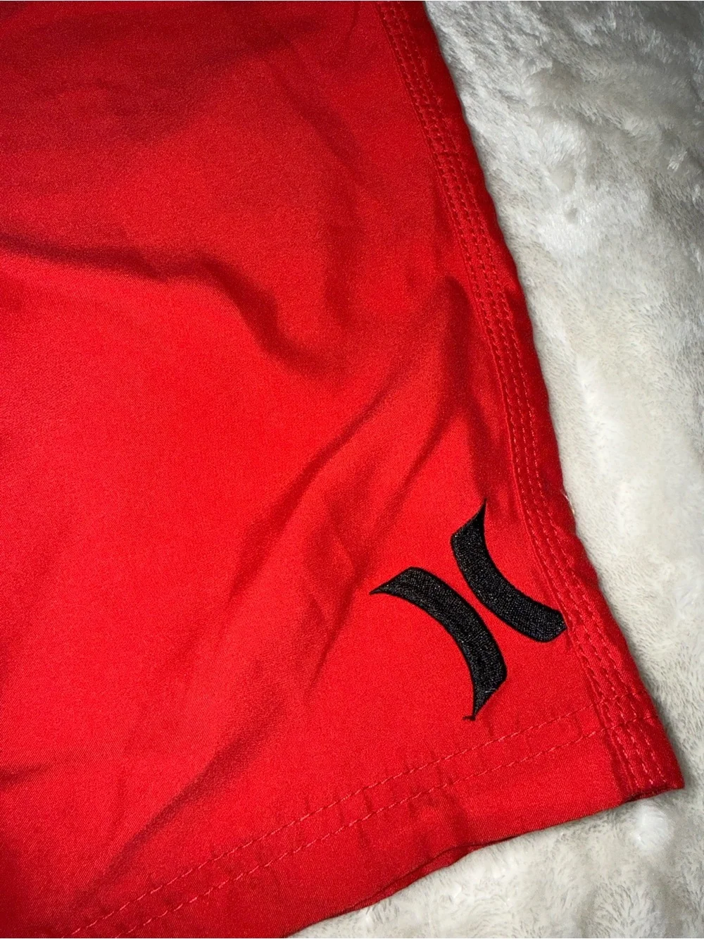 Hurley Men’s Red Swim Trunks with Black Drawstring